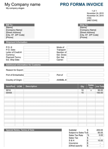Factura de proforma